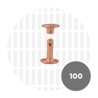 Holnieten dubbele kop rosé goud 9x12 (100 sets)