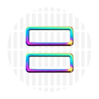 Sleek | Rechthoekige ring | 38 mm | Iridescent Rainbow