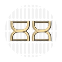 Twisted | Rechthoekige ring | 25 mm | Gold