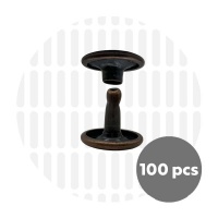 Holnieten dubbele kop antiek koper 12x10 (100 sets)