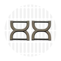 Twisted | Rechthoekige ring | 25 mm | Antique Brass