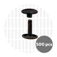 Holnieten dubbele kop antiek koper 12x12 (500 sets)