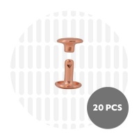 Holnieten dubbele kop rosé goud 9x8 (20 sets)