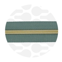 Smokey green - #S5 Gold | Spiralreißverschlüssen | 1 Meter