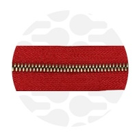 Crimson Red - #M5 Bronze | Metal Zipper Tape