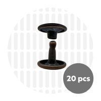 Holnieten dubbele kop antiek koper 12x10 (20 sets)