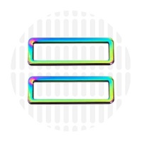 Sleek | Rechthoekige ring | 50 mm | Iridescent Rainbow