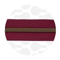 Wine red - #S5 Bronze | Zip Nylon | 3 mètres