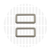 Sleek | Rechthoekige ring | 25 mm | Nickel