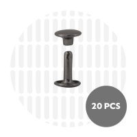 Holnieten dubbele kop zwart nickel 9x12 (20 sets)