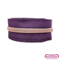 Violet Aubergine - #S5 Rose Gold | Nylon Coil Zipper Tape | 1 meter