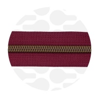 Wine red - #S5 Bronze | Zip Nylon | 10 mètres