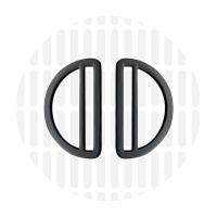 Sleek Duo | D-ring | 38 mm | Electro Black