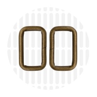 Basic | Rechthoekige ring | 25 mm | Antique Brass