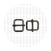 Basic | Wide mouth schuifgesp | 13 mm | Gun metal