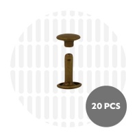 Holnieten dubbele kop antiek brons 9x12 (20 sets)