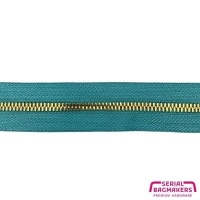 Seaspray Teal - #M5 Gold | Metalen rits
