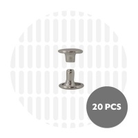 Holnieten dubbele kop nickel 9x6 (20 sets)