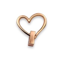 Slanted heart twist lock | Rose Gold
