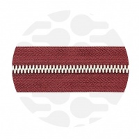 Porto Red - #M5 Silver | Metal Zipper Tape