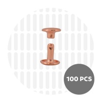 Holnieten dubbele kop rosé goud 9x8 (100 sets)