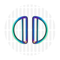 Sleek Duo | D-ring | 38 mm | Iridescent Rainbow