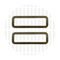 Sleek | Rectangular ring | 50 mm | Antique Brass