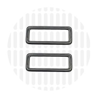 Sleek | Rechthoekige ring | 38 mm | Gun metal