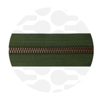 Dark Olive Green - #M5 Antique Copper | Metalen rits