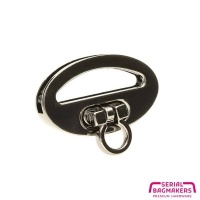 Flipsluiting | Oval | Gun metal