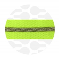 Neon Yellow - #S5 Silver | Nylon Coil Zipper Tape | 1 meter