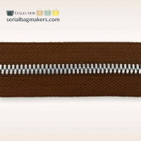 Cognac Brown - #M5 Silver | Metalen rits