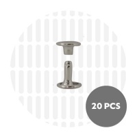 Holnieten dubbele kop nickel 9x8 (20 sets)