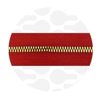 Crimson Red - #M5 Gold | Metal Zipper Tape