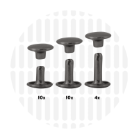 Holnieten dubbele kop zwart nickel (24 sets)