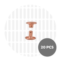 Holnieten dubbele kop rosé goud 9x6 (20 sets)