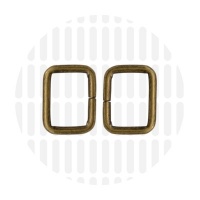 Basic | Rechthoekige ring | 19 mm | Antique Brass