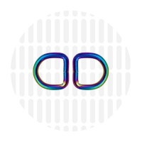 Basic | D-ring | 13 mm | Iridescent Rainbow