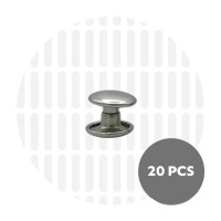 Holnieten dubbele kop polished nickel 9x6 (20 sets)