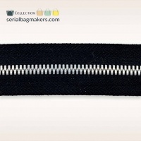 Pure Black - #M5 Silver | Metalen rits