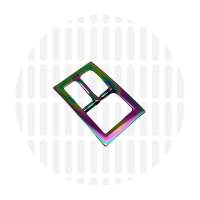 Gesp met pin | 19 mm | Iridescent Rainbow