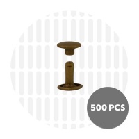 Holnieten dubbele kop antiek brons 9x8 (500 sets)