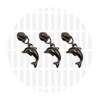 Dolphin #S5 | Zipper slider Nylon Coil | Gun metal