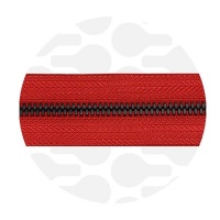 Crimson Red - #M5 Black | Metal Zipper Tape