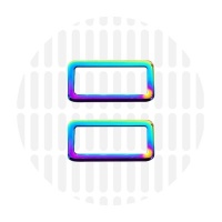 Sleek | Rechthoekige ring | 32 mm | Iridescent Rainbow