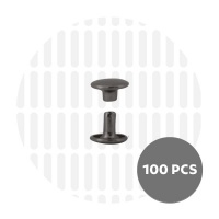 Holnieten dubbele kop zwart nickel 9x6 (100 sets)