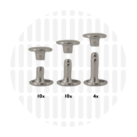 Holnieten dubbele kop nickel (24 sets)