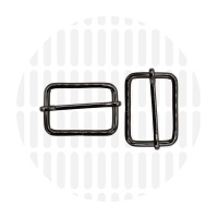 Basic | Wide mouth schuifgesp | 38 mm | Gun metal