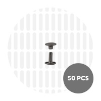 Holnieten dubbele kop zwart nickel 6x6 (50 sets)