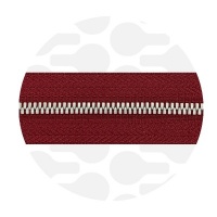 Wine Red - #M3 Silver | Metal Zipper Tape